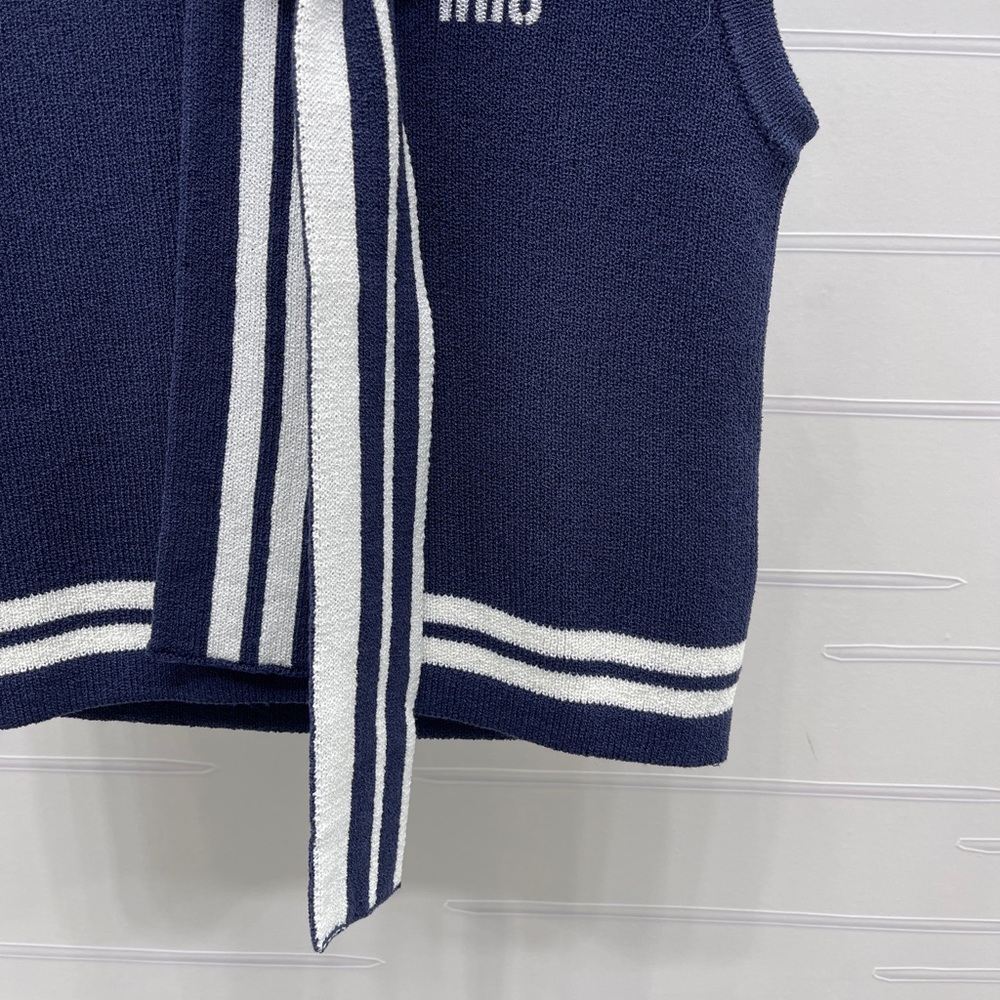 Miu Miu Blue Tank Top with White Scarf Accent - Picture 6 of 6